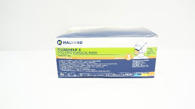 Halyard 48247 Fluidshield 3 Fog-Free Surgical Mask ASTM Level 3 - Box of 25
